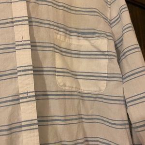 Faded Glory White & Blue Long Sleeve